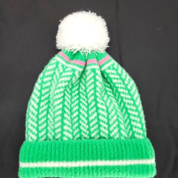 Shiraleah Chicago Womens Beanie Pom Pom Green Pink Soft Winter Ski Aspen Snow - Picture 8 of 8
